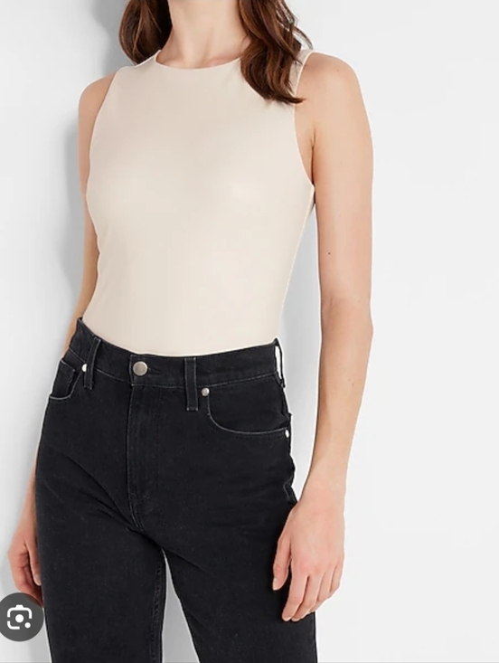 Express Tops - ❤️ NWT! EXPRESS BODY CONTOUR FAUX LEATHER THONG BODYSUIT. HIGH NECK, MEDIUM